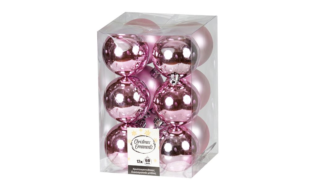 ΠΛΑΣΤΙΚΗ ΜΠΑΛΑ 60CM ΣΕΤ 12 ΡΟΖ