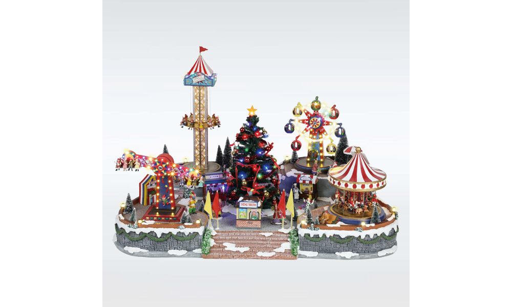 ΦΩΤΙΖΟΜΕΝΟ ΛΟΥΝΑ ΠΑΡΚ, ΜΕ ΧΡΙΣΤΟΥΓΕΝΝΙΑΤΙΚΟ ΔΕΝΤΡΟ, ΜΕ ΜΟΥΣΙΚΗ ΚΑΙ ΚΙΝΗΣΗ, ΜΕ ΜΕΤΑΣΧΗΜΑΤΙΣΤΗ, 94x65x63cm