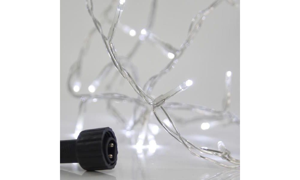ΣΕΙΡΑ, 100 LED 3mm, 31V, ΕΠΕΚΤΑΣΗ ΕΩΣ 3, ΔΙΑΦΑΝΟ ΚΑΛΩΔΙΟ, ΛΕΥΚΟ LED ΑΝΑ 5cm, ΙP44