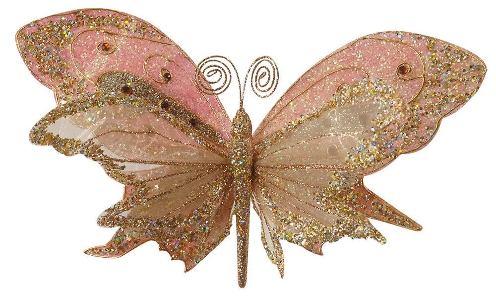 Ρόζ Κρεμαστά Χριστουγεννιάτικα Φτερά 20 x 35(h)cm