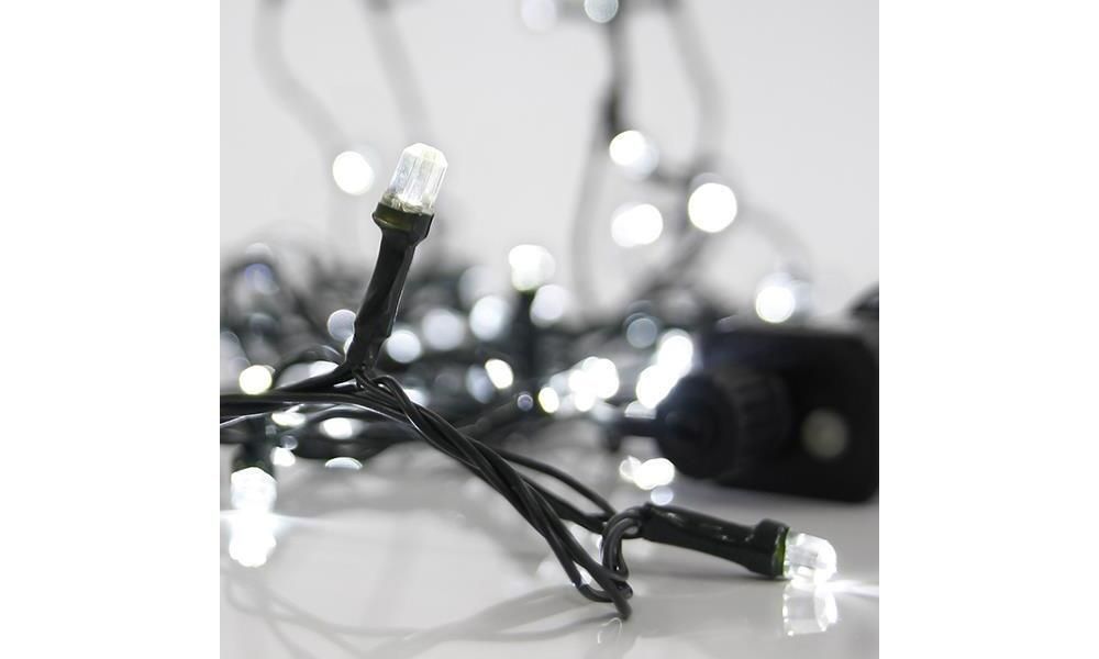 ΣΕΙΡΑ,300 LED ΔΙΑΜΑΝΤΑΚΙ 8mm,31V,8 ΠΡΟΓΡΑΜΜΑΤΑ,ΜΕ ΜΕΤΑΣΧΗΜΑΤΙΣΤΗ,ΠΡΟΕΚΤΑΣΗ ΠΑΡΟΧΗΣ 300cm,ΠΡΑΣΙΝΟ ΚΑΛΩΔΙΟ,ΛΕΥΚΟ LED,ΑΝΑ 10cm,IP44