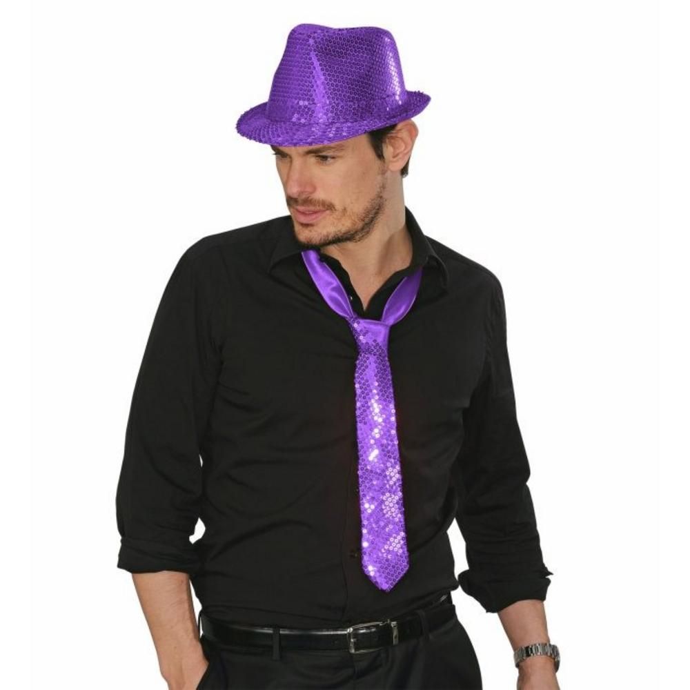 PURPLE SEQUIN NECKTIE