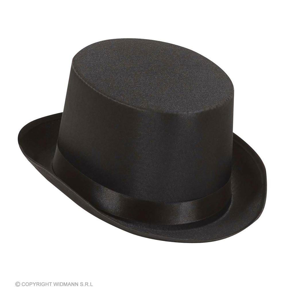 BLACK SATIN TOP HAT
