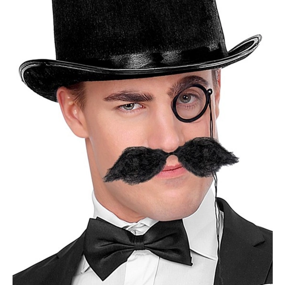 Pk 6 BLACK SCHNAUZER MOUSTACHE