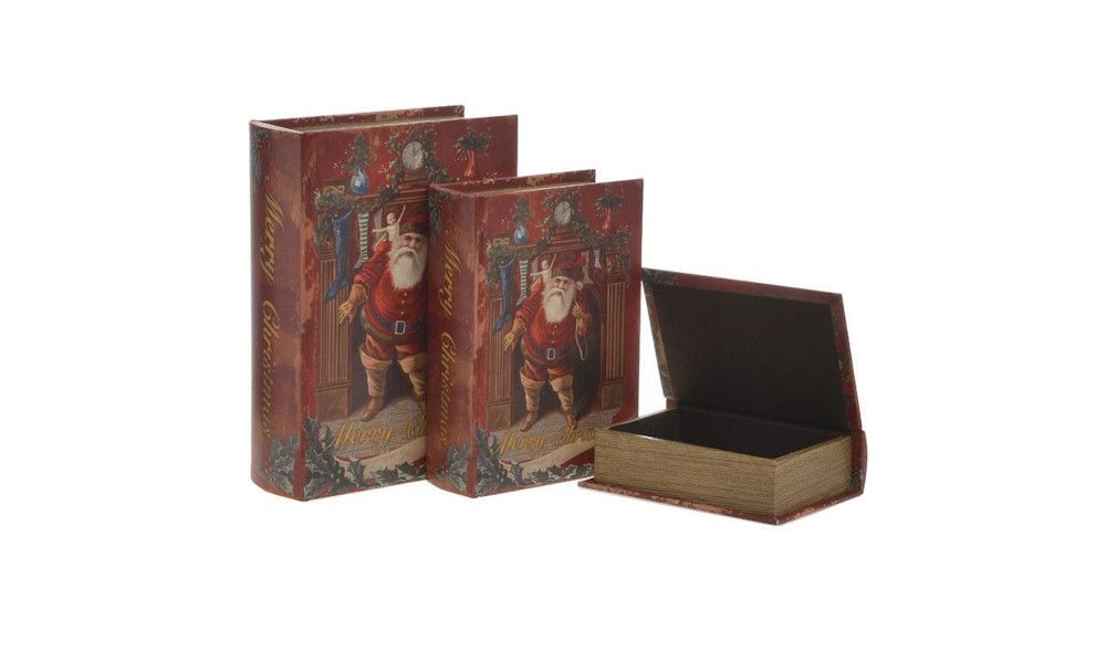 S/3 PU BOOK/BOX MERRY XMAS 21X8X29