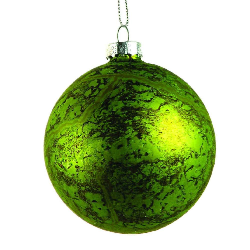 Μπάλλα γυάλινη 8Cm.Πράσινη Antique