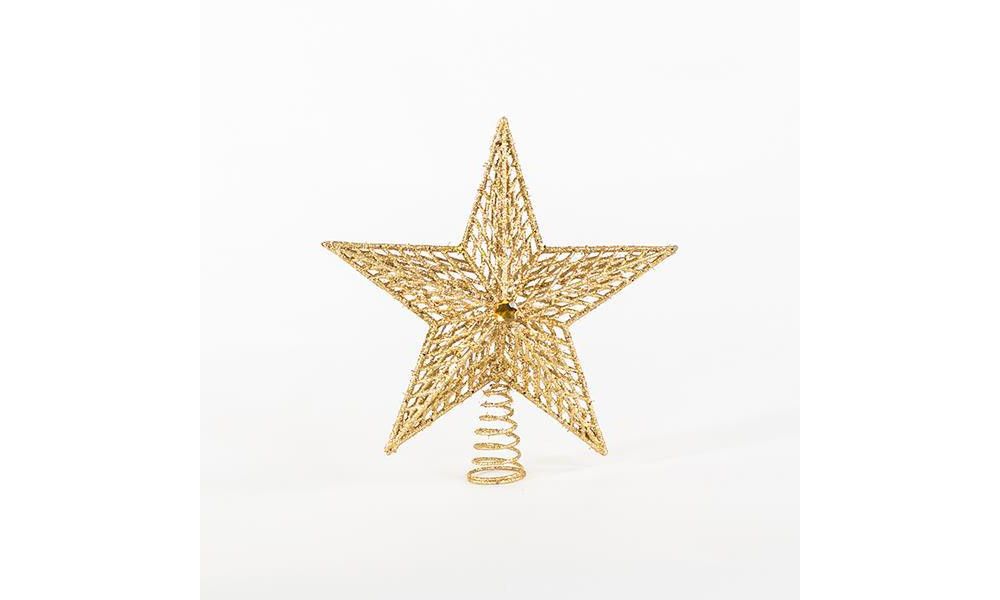 ΠΛΑΣΤΙΚΗ ΚΟΡΥΦΗ ΔΕΝΤΡΟΥ, GLITTER, ΧΡΥΣΟ, 29,5x33cm