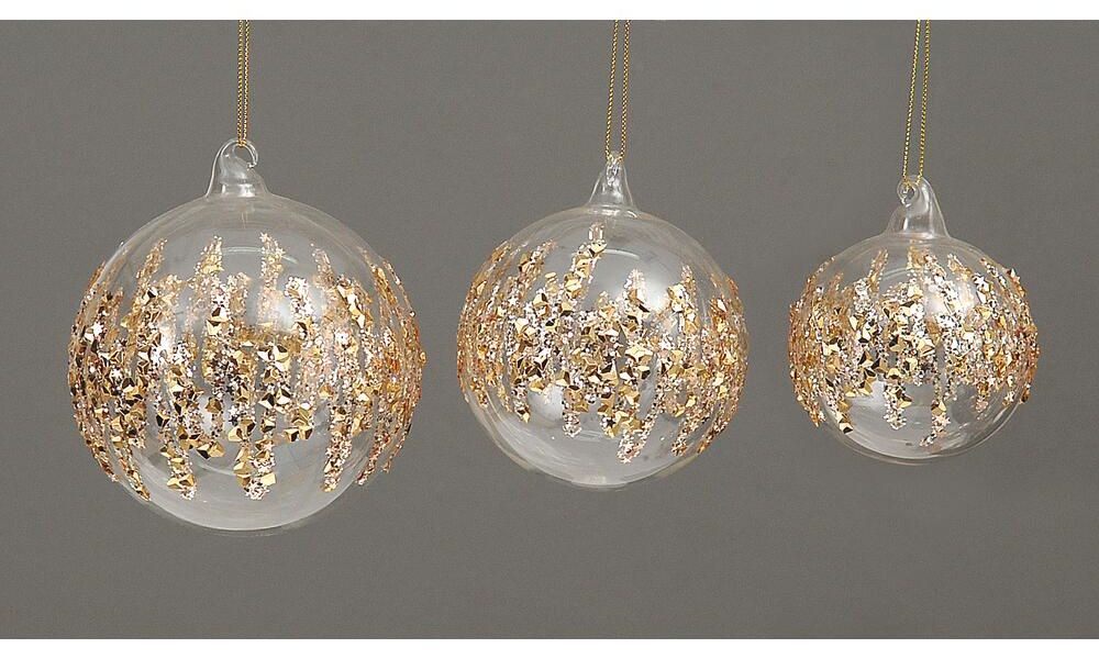 12/48 10cm clear ball w/ glitter