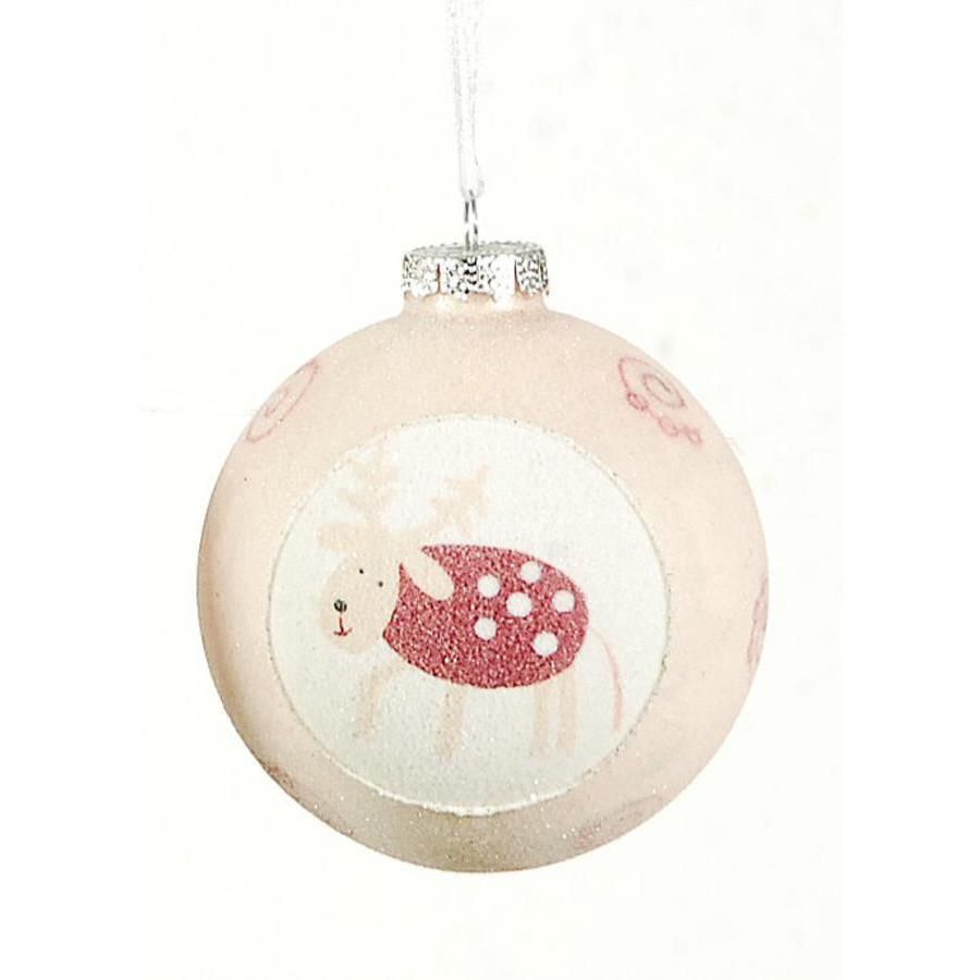 ΓΥΑΛΙΝΗ ΜΠΑΛΑ ΡΟΖ ΣΧΕΔΙΟ 8 CM