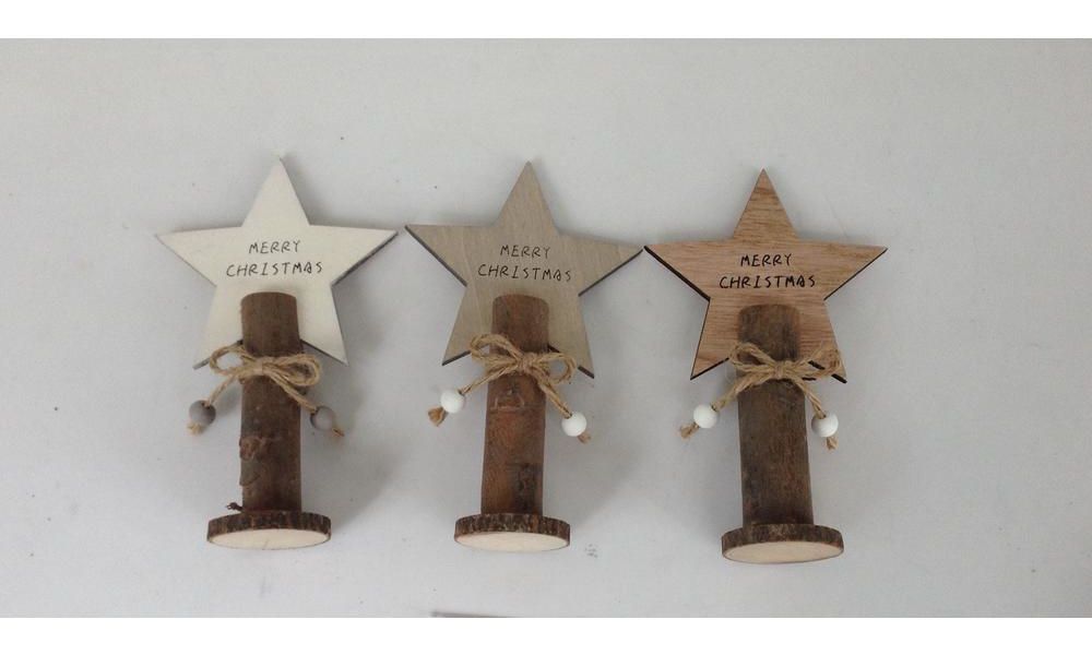 ΞΥΛΙΝΟΣ ΚΟΡΜΟΣ ΜΕ ΑΣΤΕΡΙΑ  3 ΣΧ. ΑΣΣ. 12Χ5,5Χ19CM