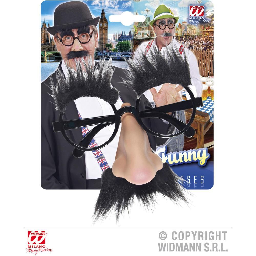 OCCHIALI CON NASO, BAFFI E SPORACCIGLIA - assortito 2 colori