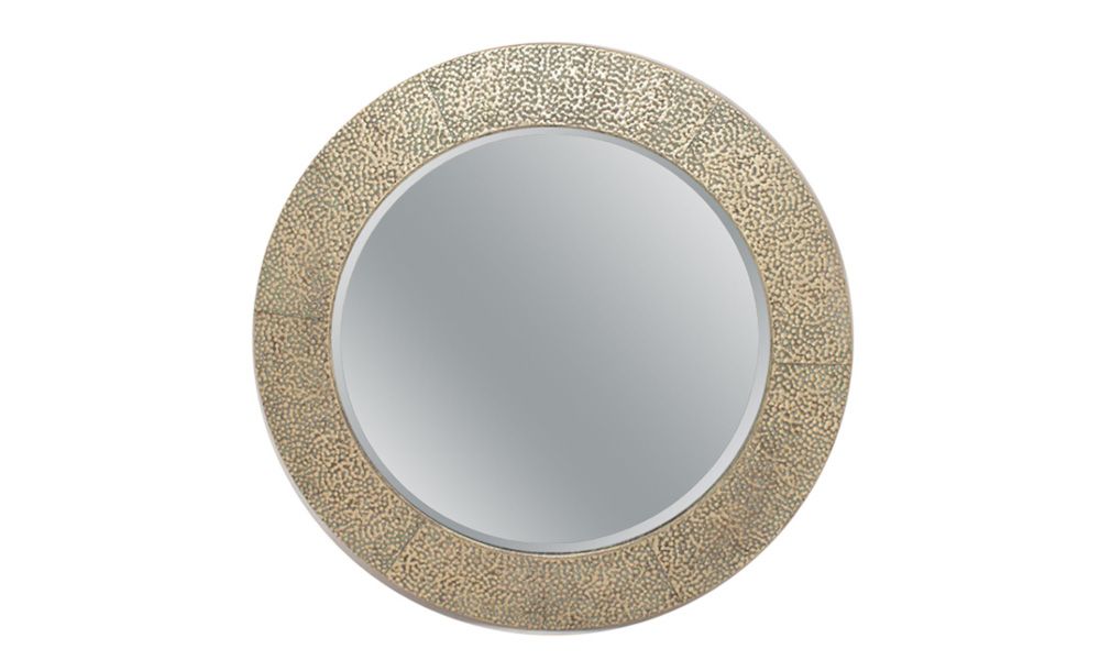 Στρογγυλός καθρέπτης σφυρήλατη μεταλλική κορνίζα 84cm