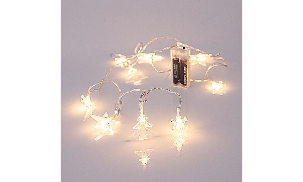 ΣΕΙΡΑ, 10 LED 5mm, ΜΕ ΑΚΡΥΛΙΚΕΣ ΧΙΟΝΟΝΙΦΑΔΕΣ, ΑΣΤΕΡΙΑ ΚΑΙ ΔΕΝΤΡΑ, ΜΠΑΤΑΡΙΑΣ, ΔΙΑΦΑΝΟ ΚΑΛΩΔΙΟ, ΘΕΡΜΟ ΛΕΥΚΟ LED, ANA 15cm, ΠΡΟΕΚΤΑΣΗ ΠΑΡΟΧΗΣ 50cm, IP20