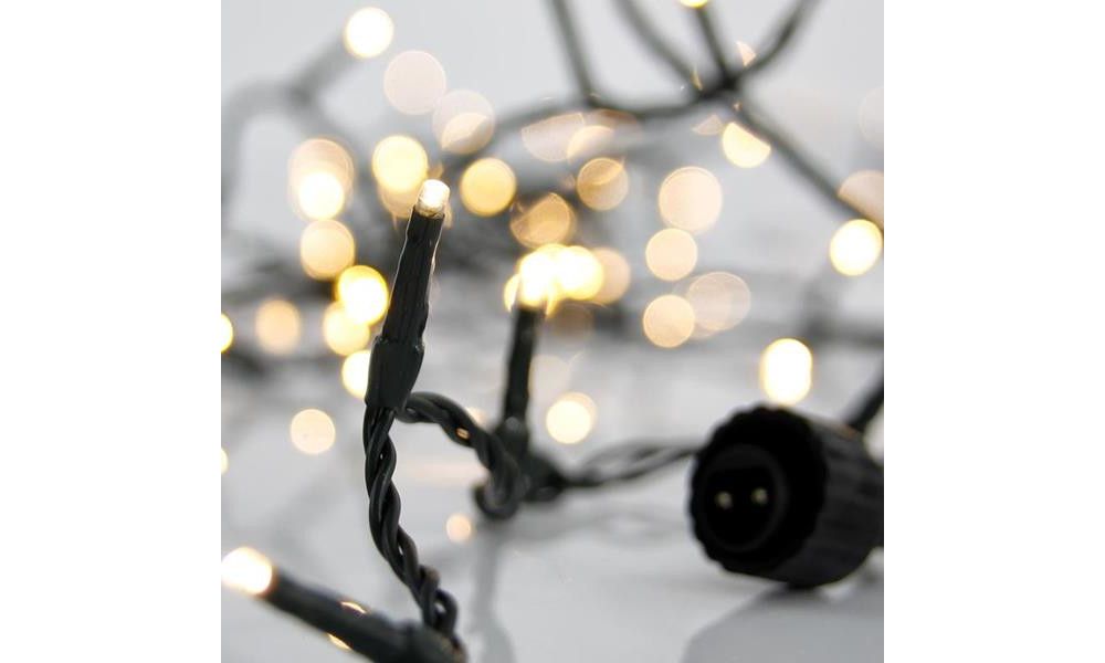 ΣΕΙΡΑ, 100 LED 3mm, 31V, ΕΠΕΚΤΑΣΗ ΕΩΣ 3, ΠΡΑΣΙΝΟ ΚΑΛΩΔΙΟ, ΘΕΡΜΟ ΛΕΥΚΟ LED ΑΝΑ 5cm, ΙΡ44