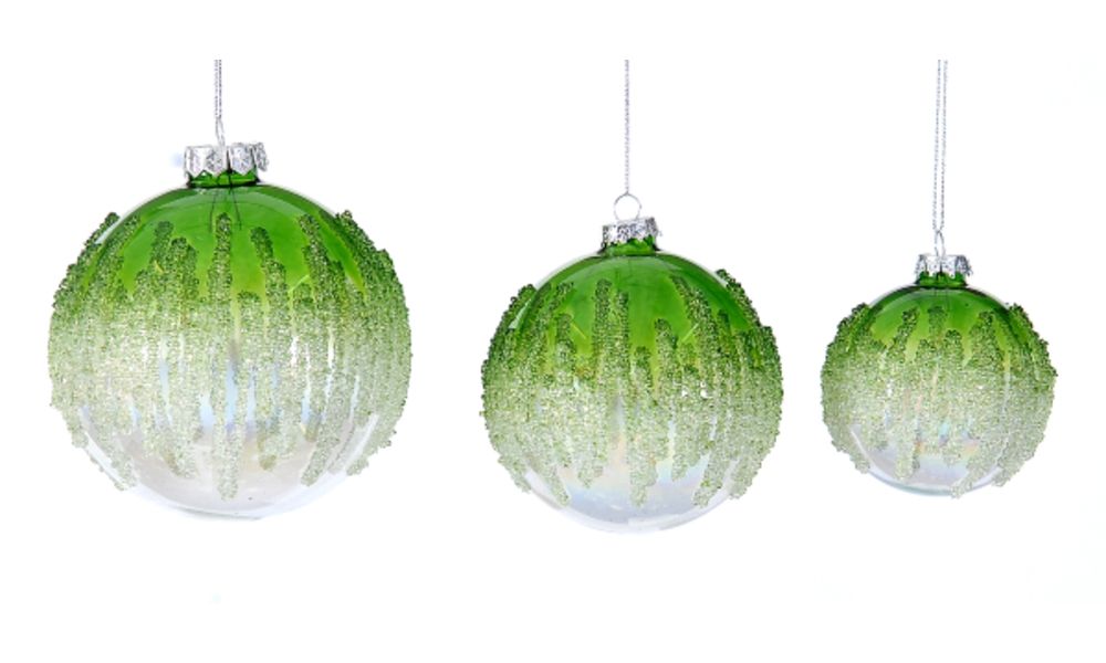 8/32-12cm Clear/green ball with beads