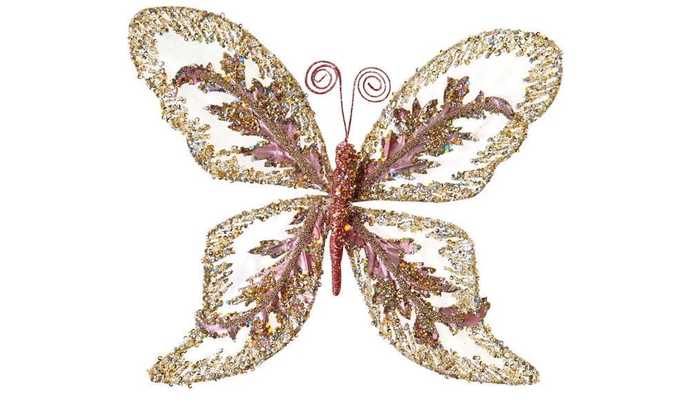 Ρόζ Κρεμαστά Χριστουγεννιάτικα Φτερά 20 x 28(h)cm