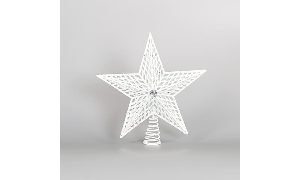 ΠΛΑΣΤΙΚΗ ΚΟΡΥΦΗ ΔΕΝΤΡΟΥ, GLITTER, ΛΕΥΚΟ, 29,5x33cm