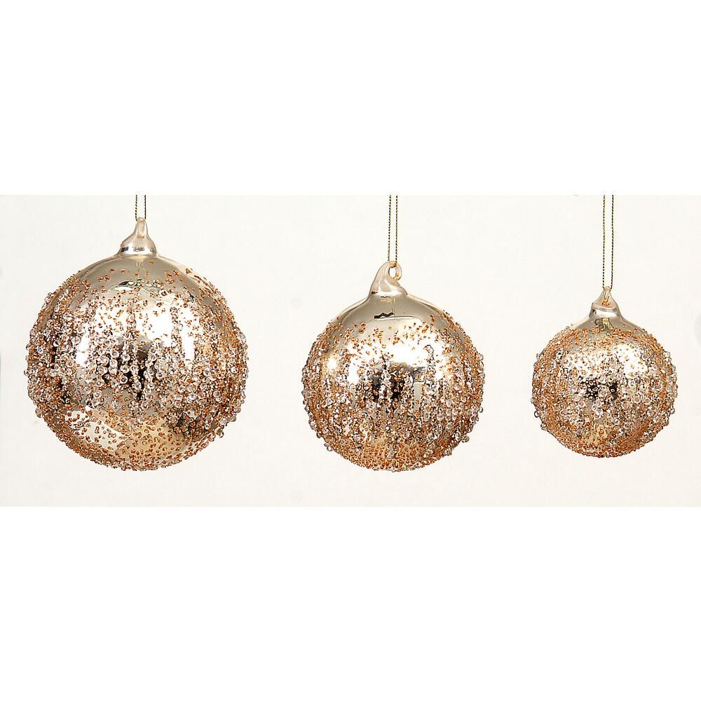 Champagne ball w/ glitter 8 cm