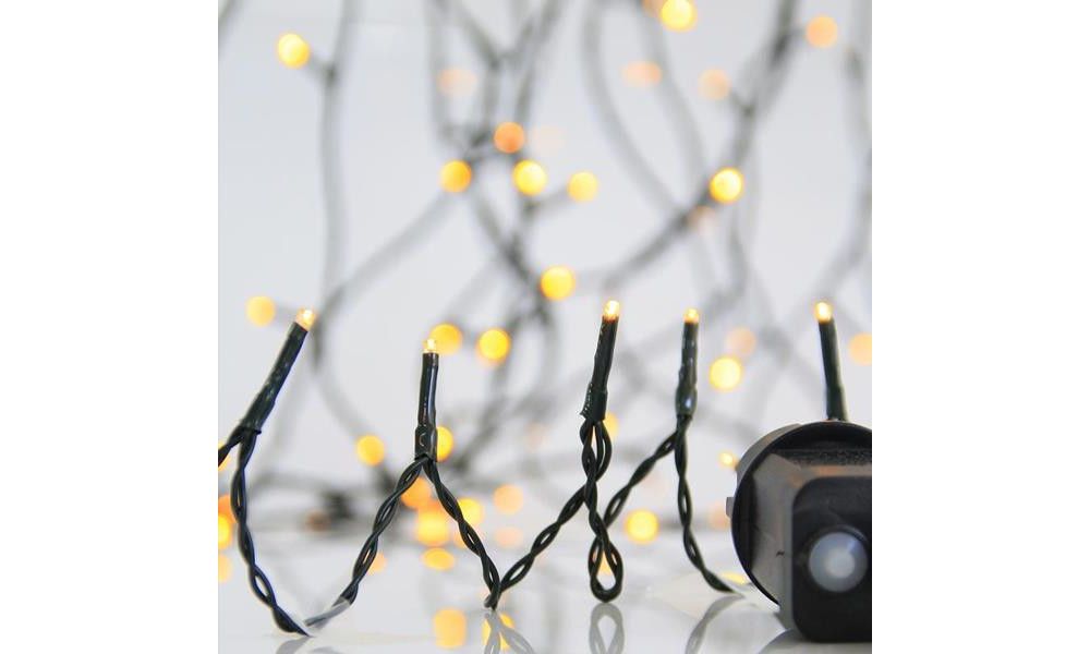 ΣΕΙΡΑ, 700 LED 3mm, 31V, 8 ΠΡΟΓΡΑΜΜΑΤΑ, ΠΡΑΣΙΝΟ ΚΑΛΩΔΙΟ, ΘΕΡΜΟ ΛΕΥΚΟ LED ΑΝΑ 5cm, ΙΡ44