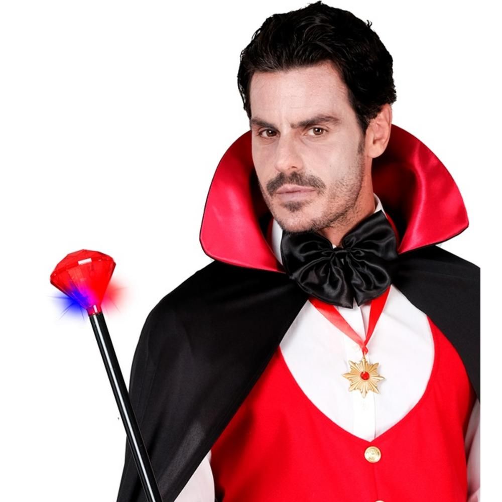 BLINKING LIGHT RUBY CANE 88 cm - activated by shaking