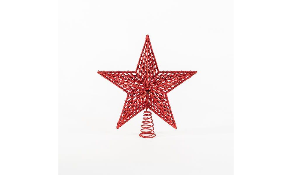 ΠΛΑΣΤΙΚΗ ΚΟΡΥΦΗ ΔΕΝΤΡΟΥ, GLITTER, ΚΟΚΚΙΝΟ, 29,5x33cm