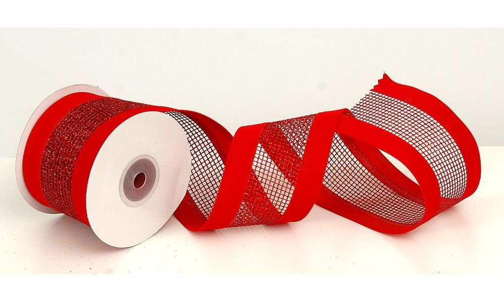 Red w/ red glitter ribbon 7.32 cm