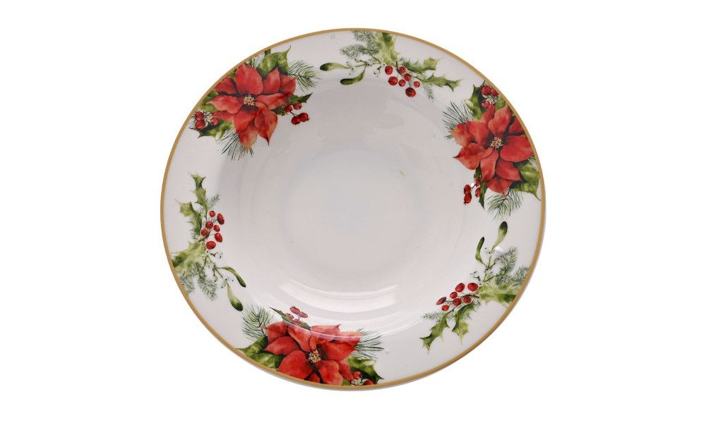 ΧΡ 'POINSETTIA" ΠΙΑΤΟ ΓΛΥΚΟΥ NEW BONE CHINA 19ΕΚ