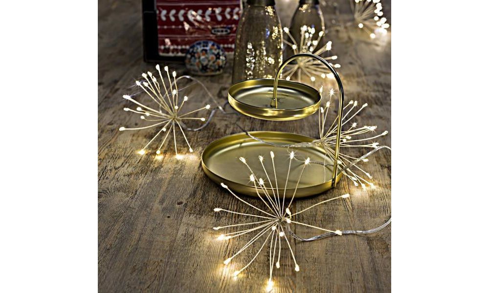 ΜΠΟΥΚΕΤΑΚΙΑ 120 MINI LED, ΜΠΑΤΑΡΙΑΣ, ΜΕ ΧΡΟΝΟΔΙΑΚΟΠΤΗ, 6 ΜΠΟΥΚΕΤΑ x 20 LED, ΑΣΗΜΙ ΧΑΛΚΟΣ, ΘΕΡΜΟ ΛΕΥΚΟ LED, ΑΠΟΣΤΑΣΗ ΜΠΟΥΚΕΤΩΝ  30cm, ΠΡΟΕΚΤΑΣΗ ΠΑΡΟΧΗΣ 50cm, IP44