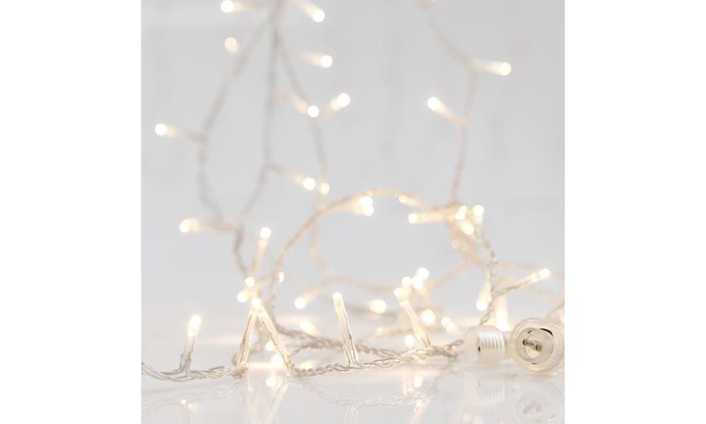 ΣΕΙΡΑ, 100 LED 3mm, 31V, ΕΠΕΚΤΑΣΗ ΕΩΣ 3, ΔΙΑΦΑΝΟ ΚΑΛΩΔΙΟ, DAYLIGHT LED ΑΝΑ 5cm, ΙP44