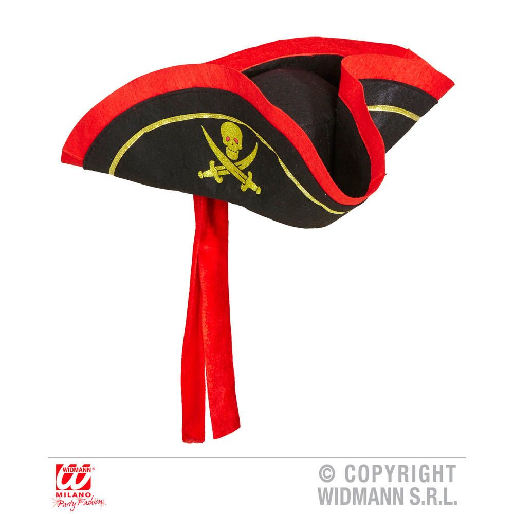 TRICORNO PIRATA NERO CON FASCIA