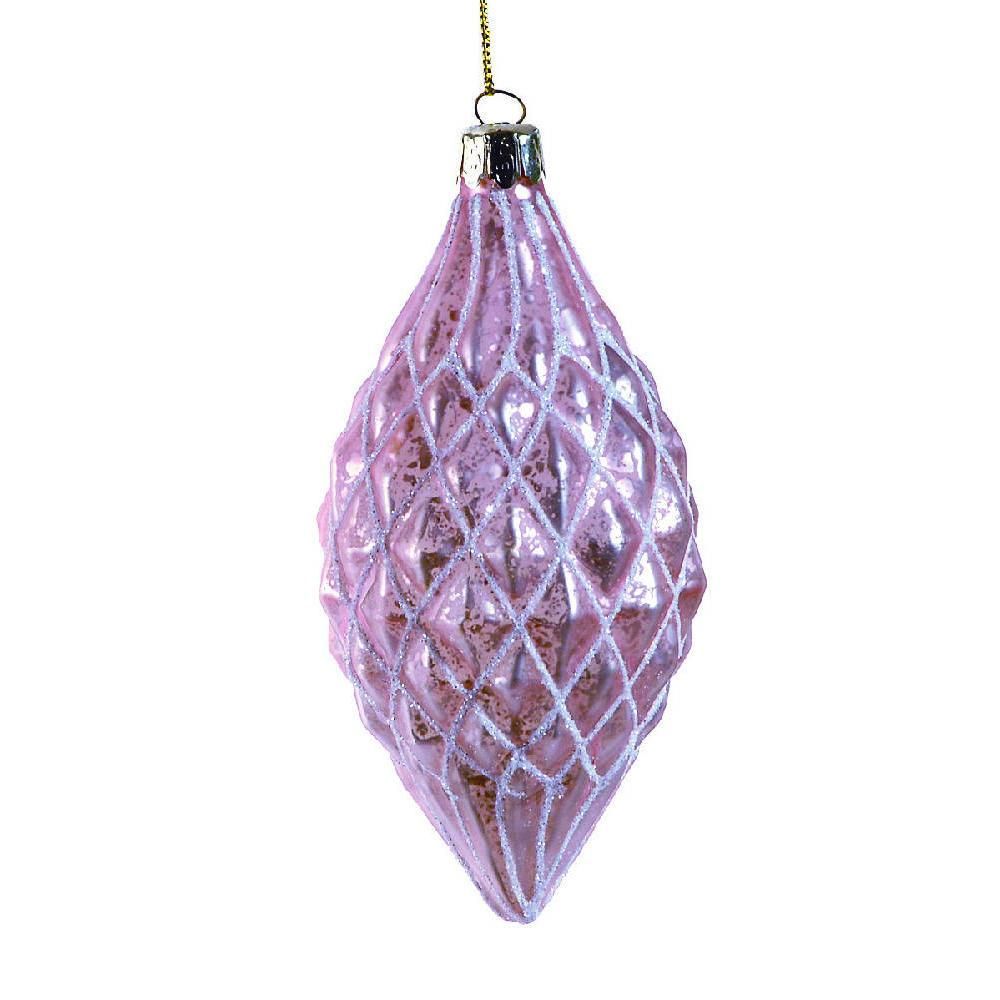 Κώνος ροζ antique γυάλινος. 6.5x13cm