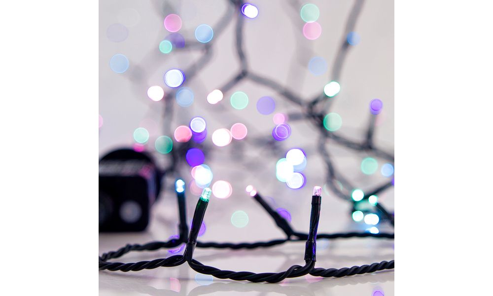 ΣΕΙΡΑ, 700 LED 3mm, 31V, 8 ΠΡΟΓΡΑΜΜΑΤΑ,ΜΕ ΜΕΤΑΣΧΗΜΑΤΙΣΤΗ,ΠΡΟΕΚΤΑΣΗ ΠΑΡΟΧΗΣ 300cm,ΠΡΑΣΙΝΟ ΚΑΛΩΔΙΟ,OPAL ΧΡΩΜΑΤΙΣΤΟ LED,ΑΝΑ 5cm,ΙΡ44