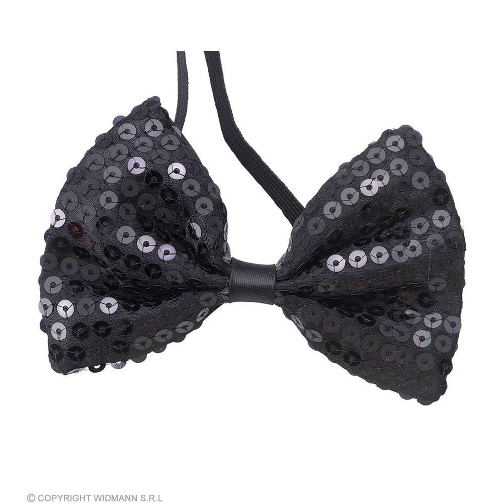BLACK SEQUIN BOW TIE
