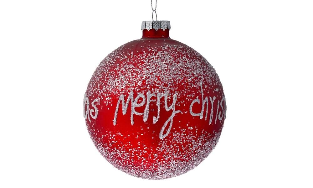 ΧΡ ΚΟΚΚΙΝΗ ΓΥΑΛΙΝΗ ΜΠΑΛΛΑ 10ΕΚ   FROSTED MERRY CHRISTMAS