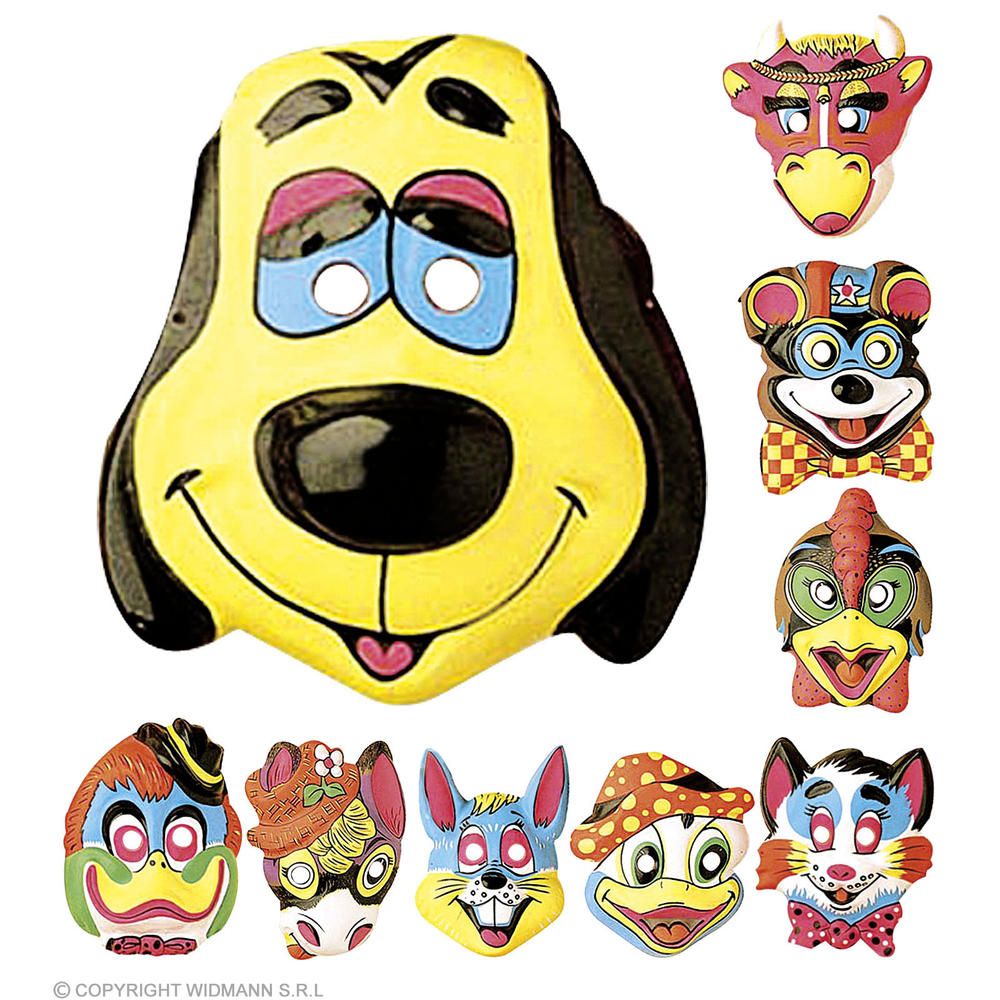 FAIRY TALE ANIMALS MASKS plastic - 9 styles ass.