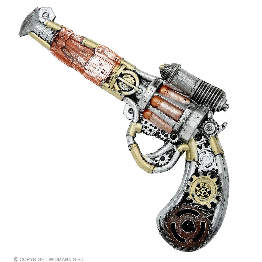 "STEAMPUNK FOAM LATEX REVOLVER GUN" 32 cm