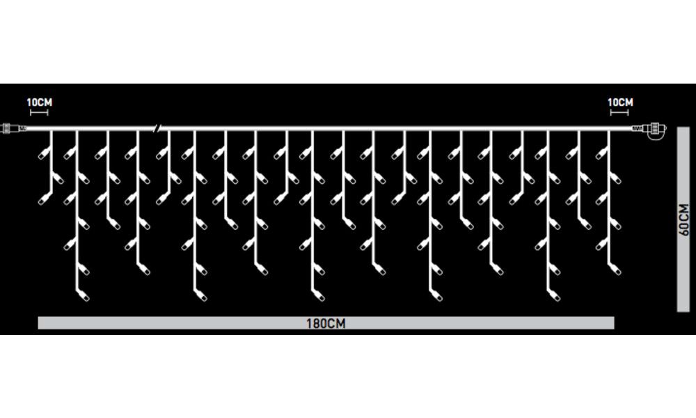 100L LED ΒΡΟΧΗ ΑΣΥΜΜΕΤΡΗ ΠΡΑΣΙΝΟ ΚΑΛΩΔΙΟ - ΛΕΥΚΟ LED