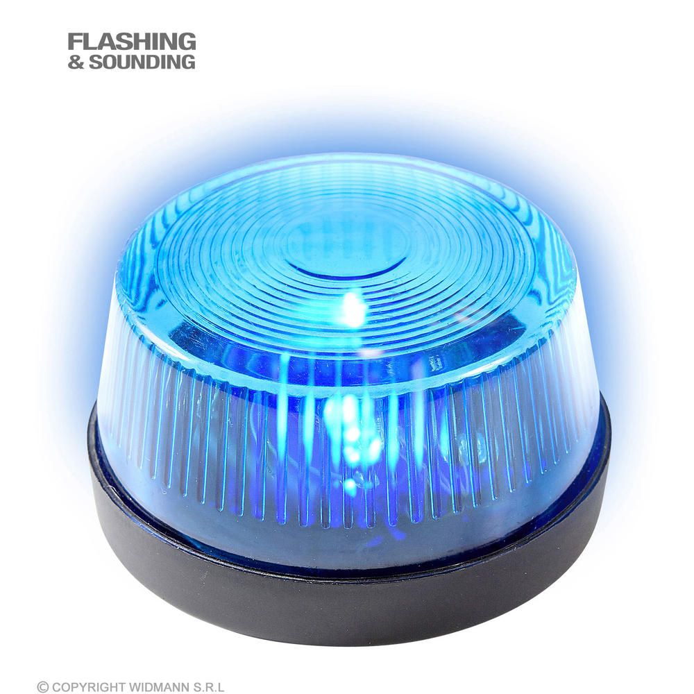 "BLUE FLASHING WARNING LIGHT WITH SIREN" 7x4 cm