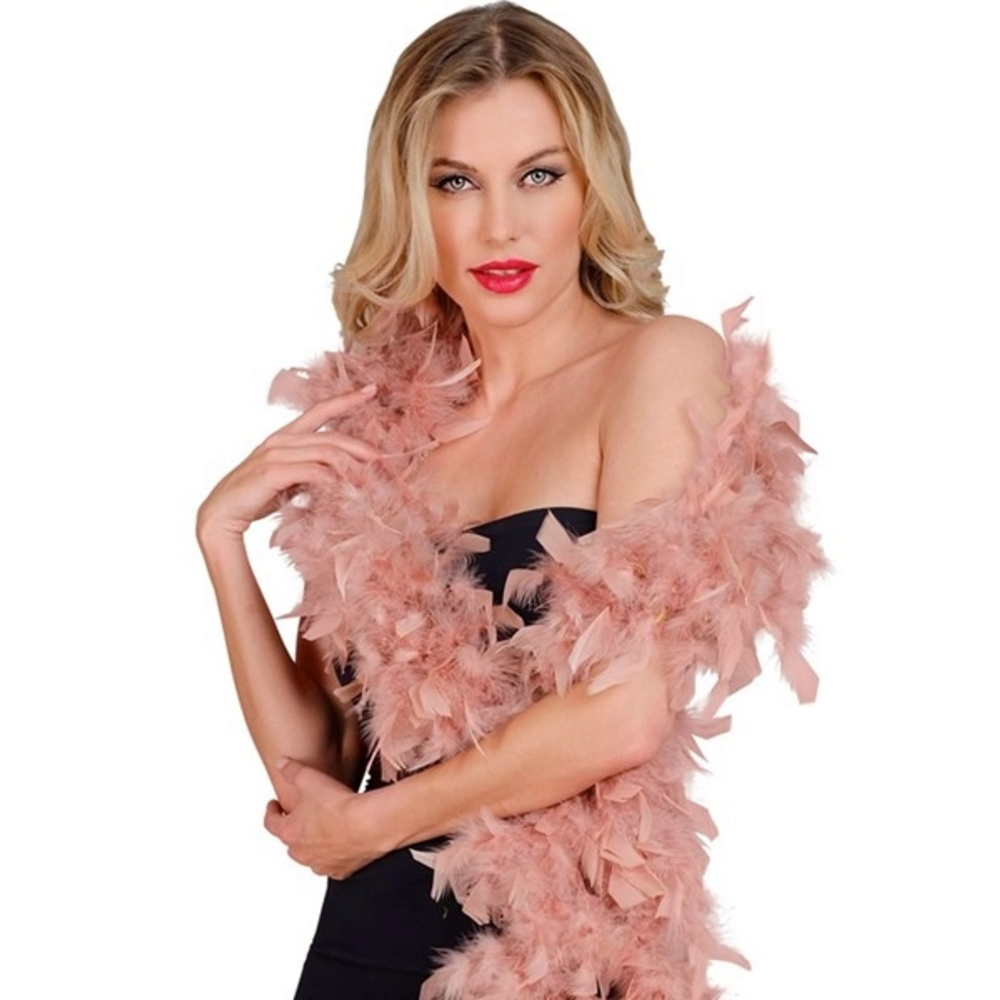 ANTIQUE ROSE FEATHER BOA  - 1,80 m - 50 g