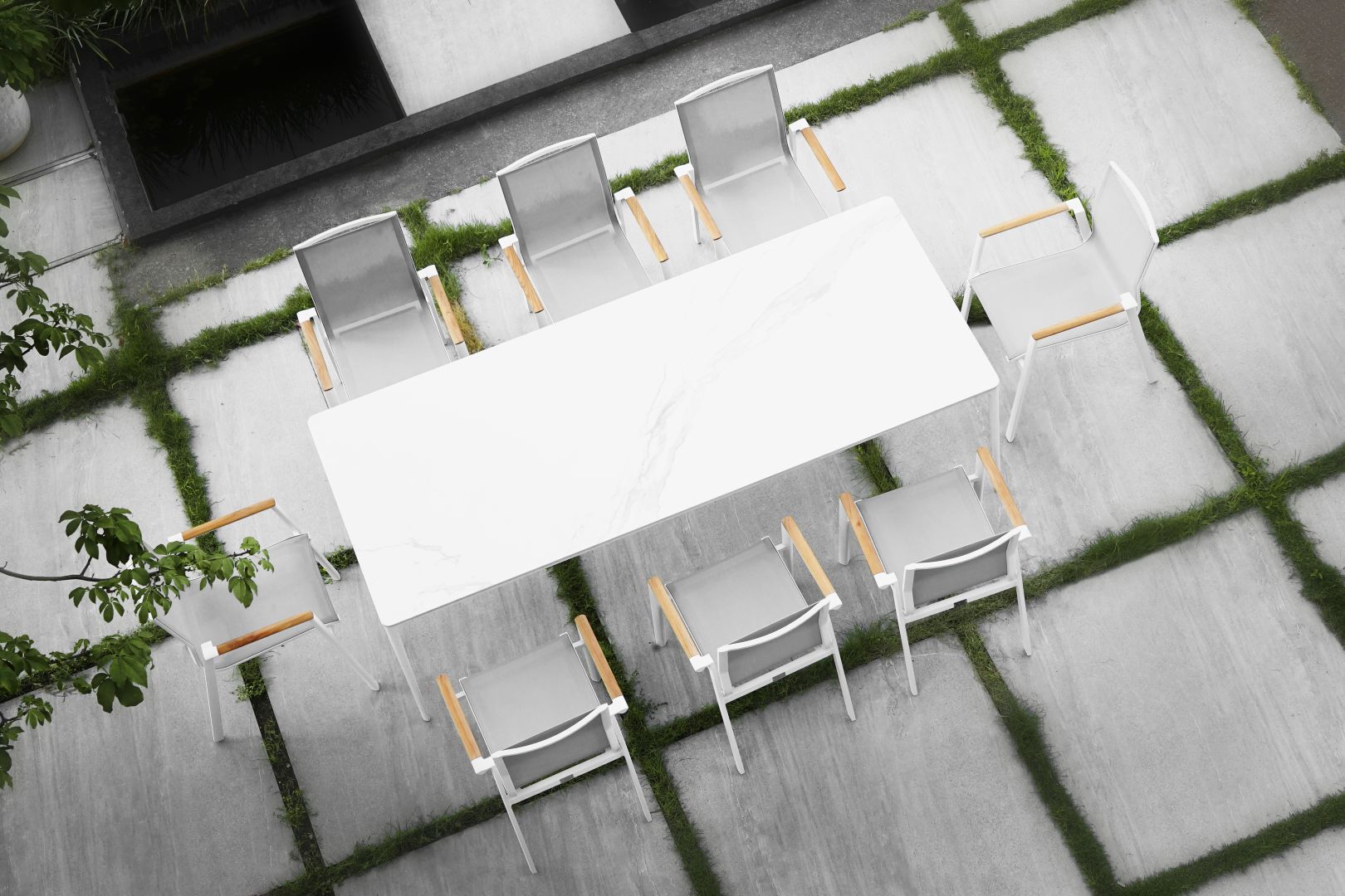 Aspen/D7-Λευκό Dining Set