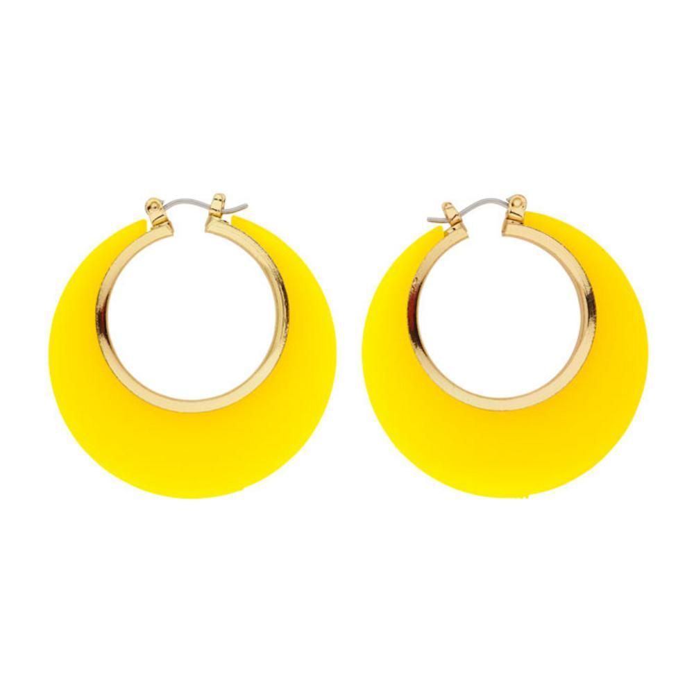 Pair of  YELLOW & GOLD DISCO EARRINGS