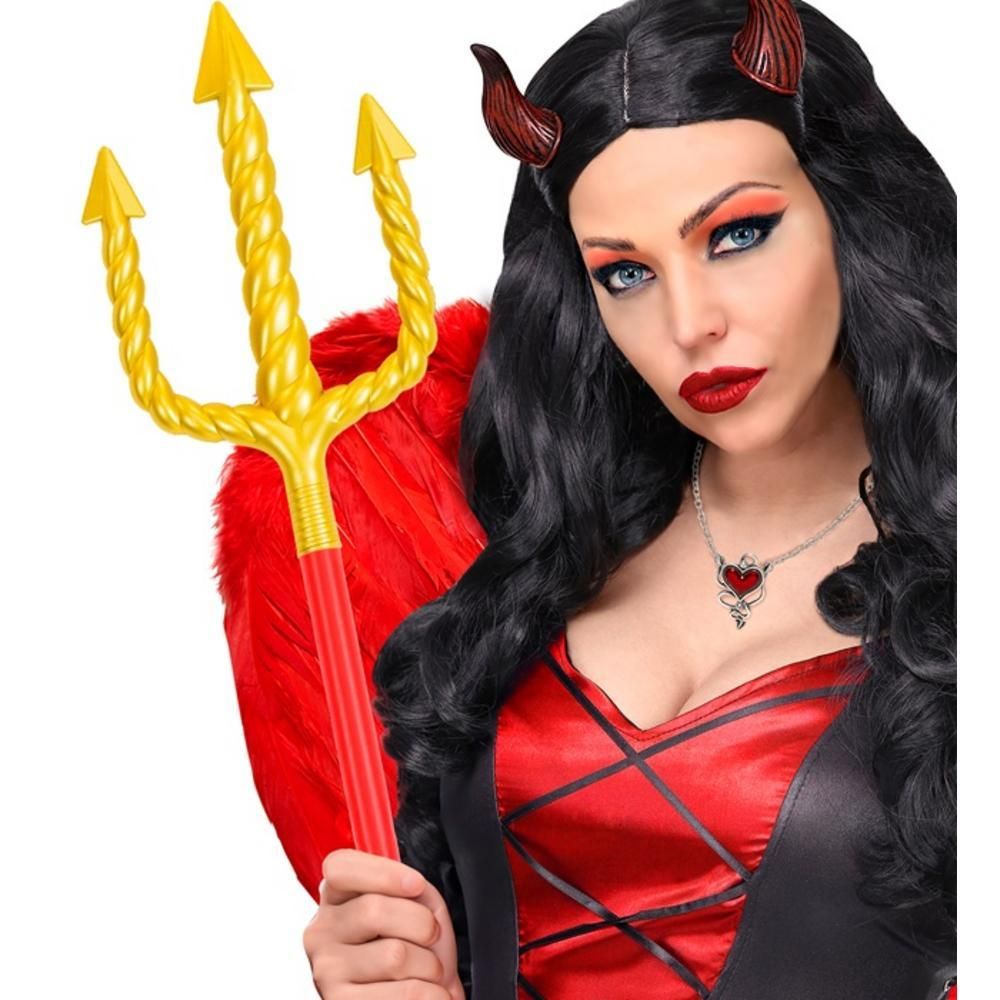 COLLAPSIBLE GOLDEN SPIRAL PITCHFORK  with red stick - 137 cm