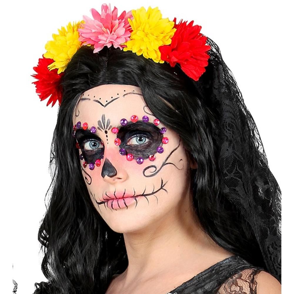 Set of 40 ADHESIVE EYE GEMS DECORATIONS - PURPLE/PINK