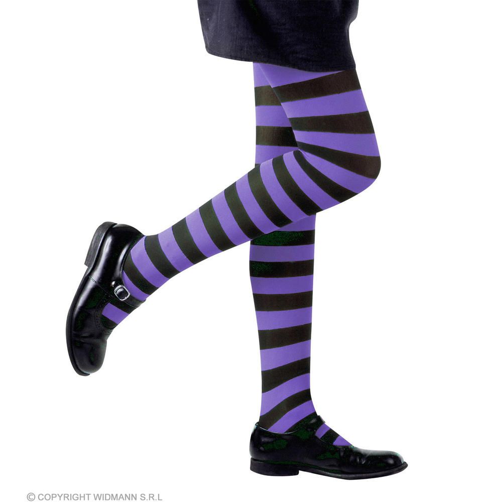 PURPLE/BLACK STRIPED PANTYHOSE 70 DEN