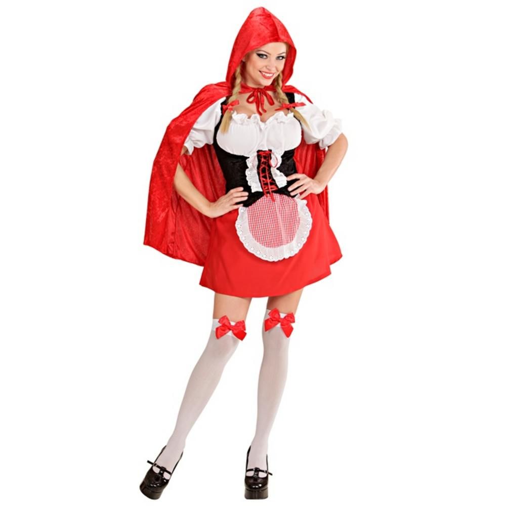 RED CAPELET (shirt with corset, skirt with apron, hooded capelet) (L)