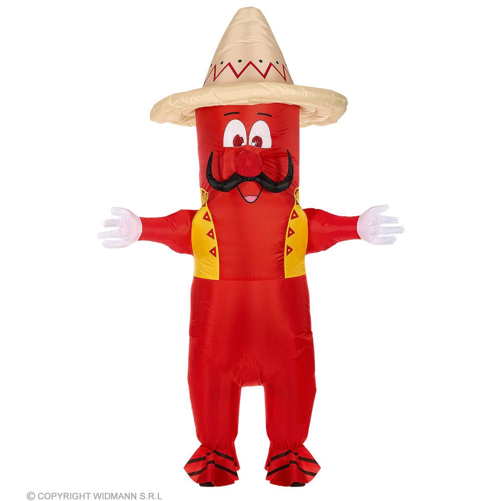 "MEXICAN CHILI PEPPER" (airblown inflatable oversized costume with mask & sombrero)