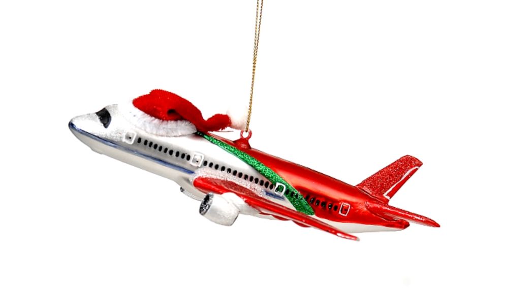 6/24-17cm Glass Santa aeroplane