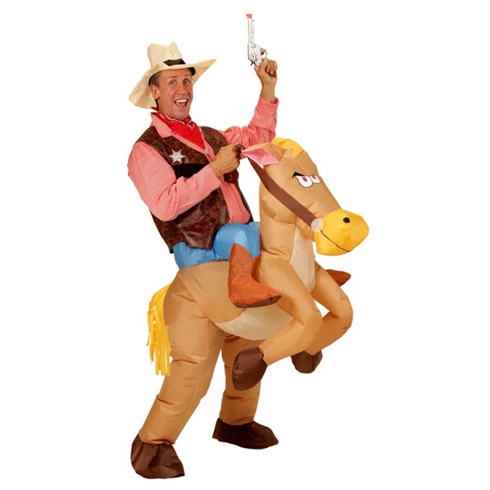 COWBOY ON HORSE  (airblown inflatable costume, hat)