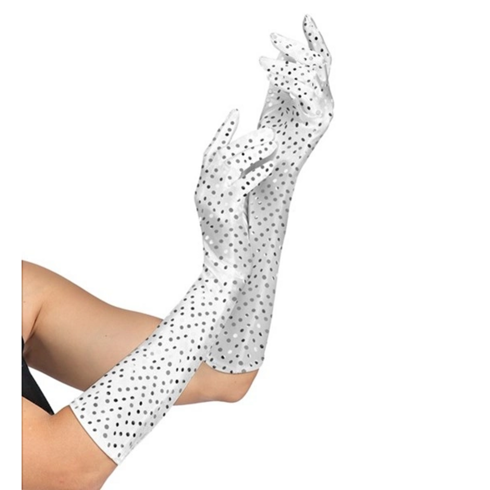 Pk 8 SEQUIN GLOVES 41 cm - 4 colors ass.: 4 bla
