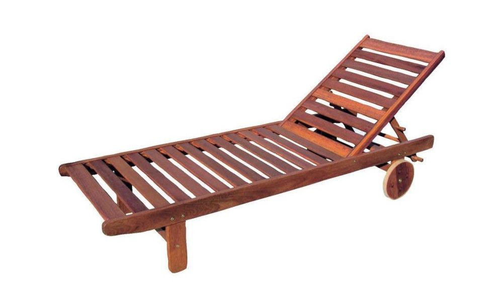 Red Shorea Ξαπλώστρα Ανακλινόμενη με Ρόδες 198x60